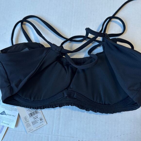NEW Calia Underwire Black Bikini Bathing Suit Top Sz Small - Picture 2 of 6